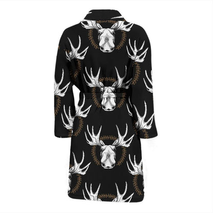 Moose Pattern Print Design 02 Men Bathrobe-JORJUNE.COM