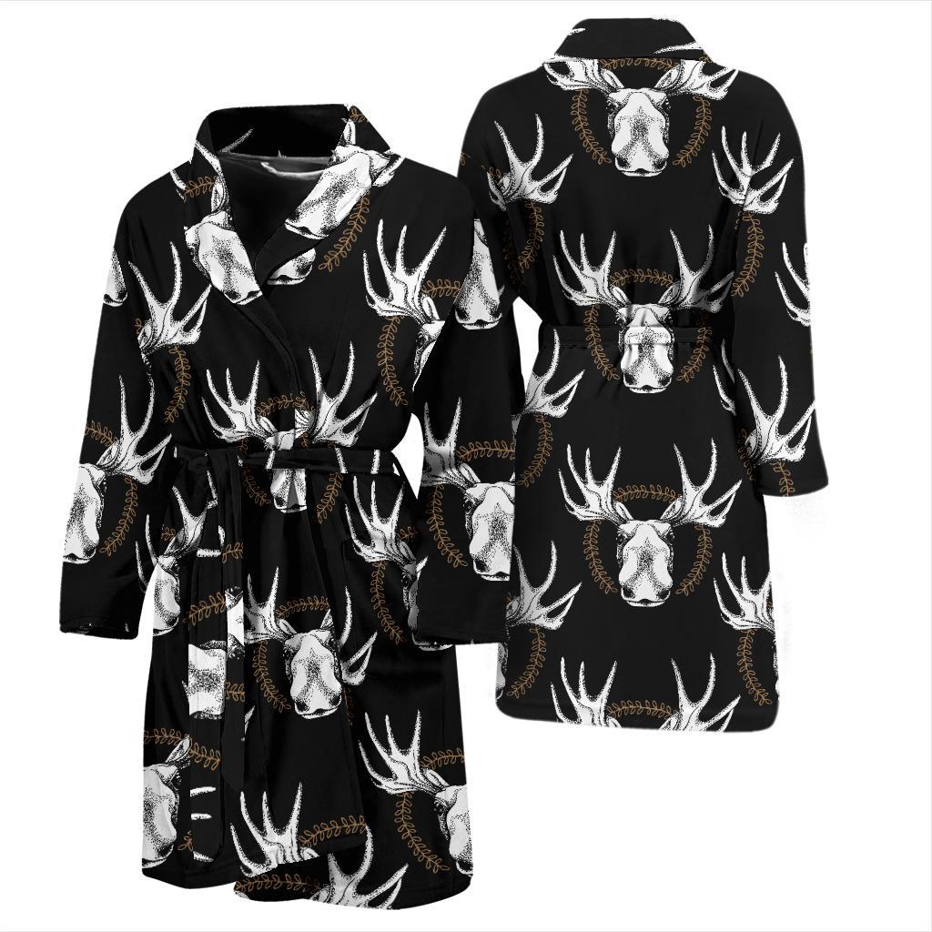 Moose Pattern Print Design 02 Men Bathrobe-JORJUNE.COM