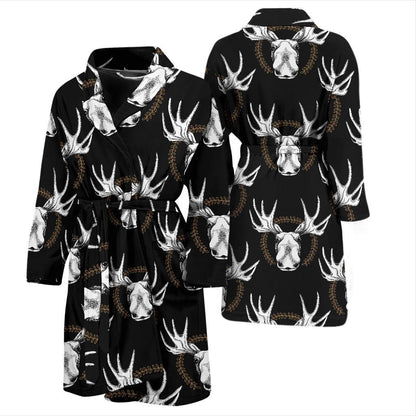 Moose Pattern Print Design 02 Men Bathrobe-JORJUNE.COM