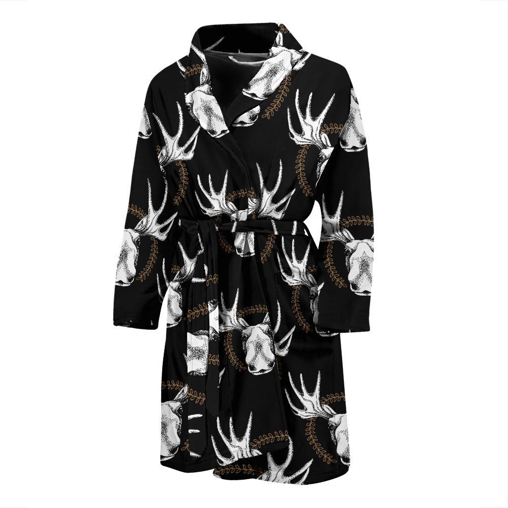 Moose Pattern Print Design 02 Men Bathrobe-JORJUNE.COM