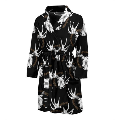 Moose Pattern Print Design 02 Men Bathrobe-JORJUNE.COM