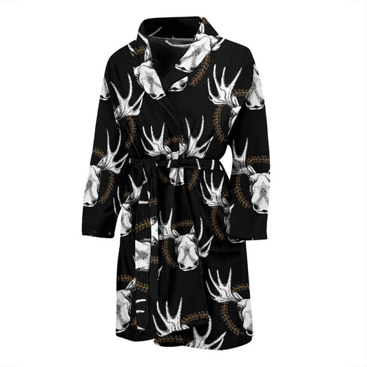 Moose Pattern Print Design 02 Men Bathrobe-JORJUNE.COM