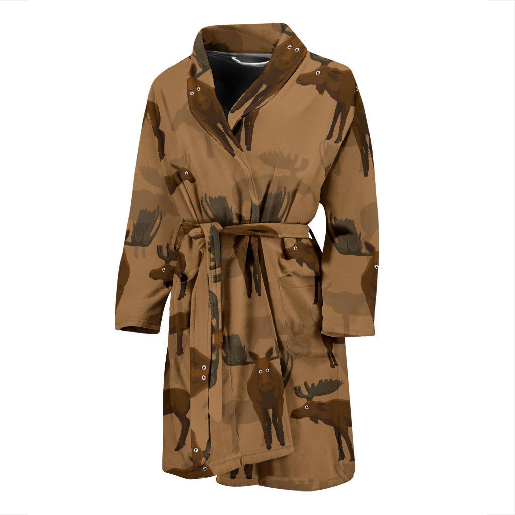 Moose Pattern Print Design 03 Men Bathrobe-JORJUNE.COM