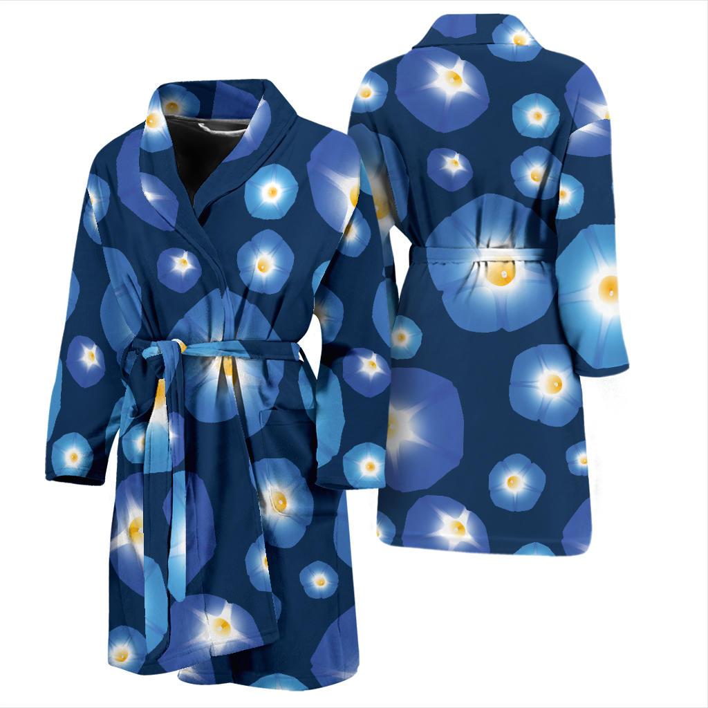 Morning Glory Pattern Print Design 02 Men Bathrobe-JORJUNE.COM