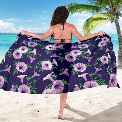 Morning Glory Pattern Print Design MG01 Sarong Pareo Wrap-JORJUNE.COM