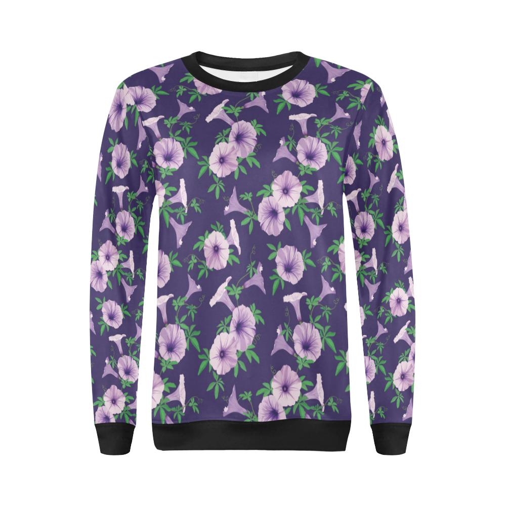 Morning Glory Pattern Print Design MG01 Women Long Sleeve Sweatshirt-JorJune