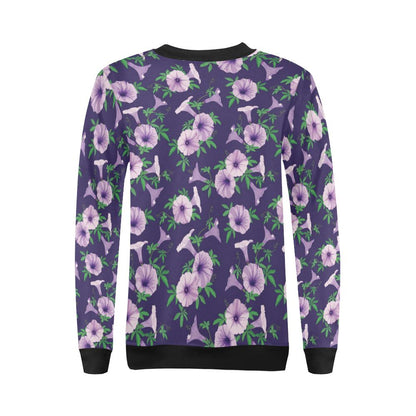 Morning Glory Pattern Print Design MG01 Women Long Sleeve Sweatshirt-JorJune