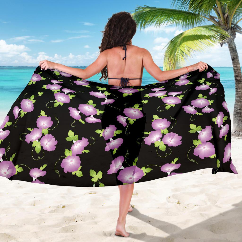Morning Glory Pattern Print Design MG02 Sarong Pareo Wrap-JORJUNE.COM