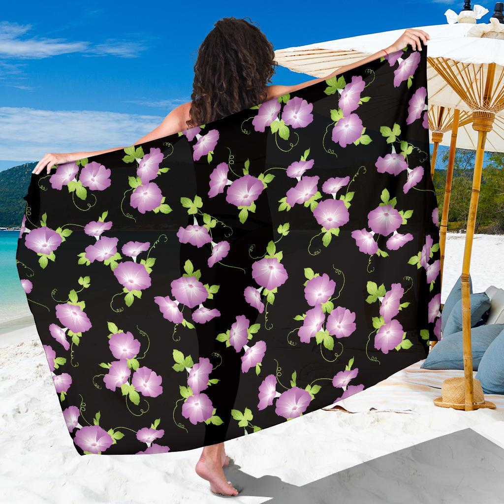 Morning Glory Pattern Print Design MG02 Sarong Pareo Wrap-JORJUNE.COM