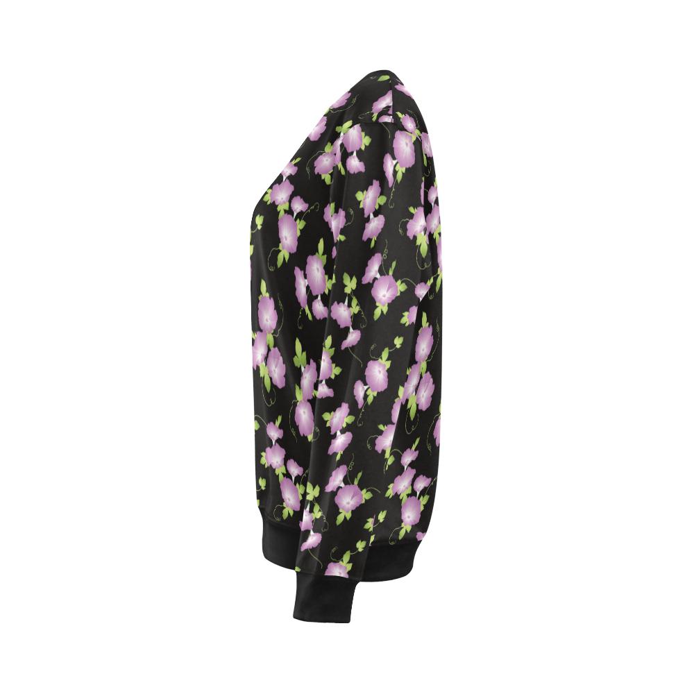 Morning Glory Pattern Print Design MG02 Women Long Sleeve Sweatshirt-JorJune