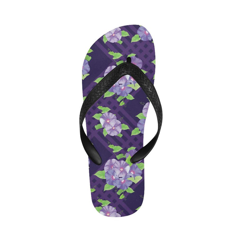 Morning Glory Pattern Print Design MG03 Flip Flops-JorJune