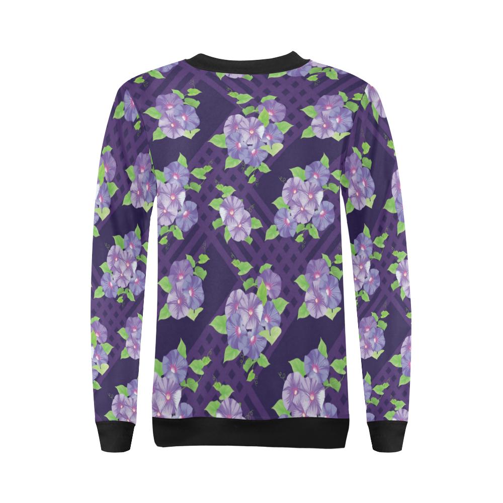 Morning Glory Pattern Print Design MG03 Women Long Sleeve Sweatshirt-JorJune