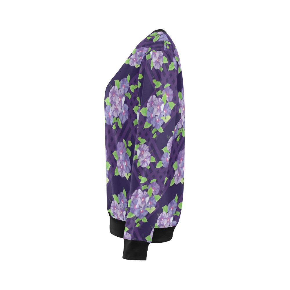 Morning Glory Pattern Print Design MG03 Women Long Sleeve Sweatshirt-JorJune