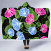 Morning Glory Pattern Print Design MG04 Hooded Blanket-JORJUNE.COM