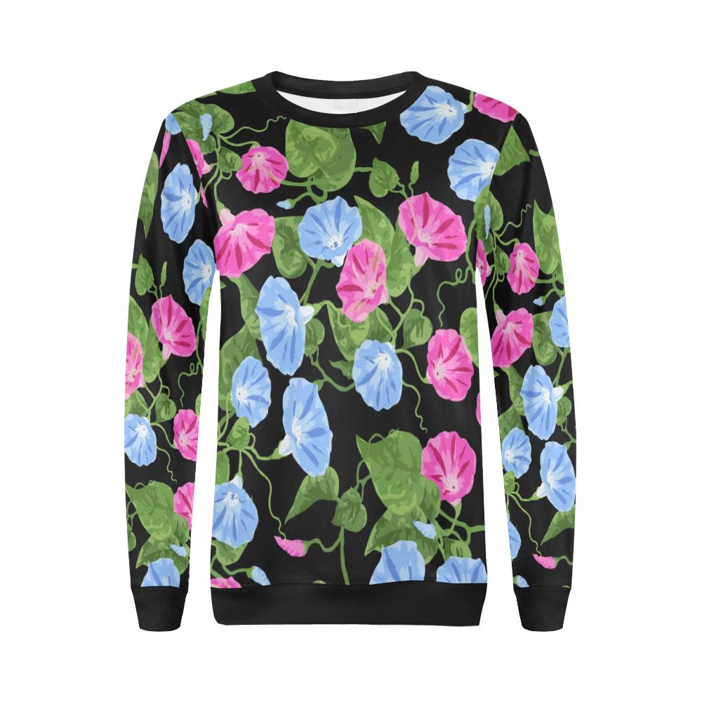 Morning Glory Pattern Print Design MG04 Women Long Sleeve Sweatshirt-JorJune