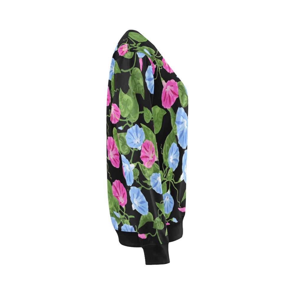 Morning Glory Pattern Print Design MG04 Women Long Sleeve Sweatshirt-JorJune