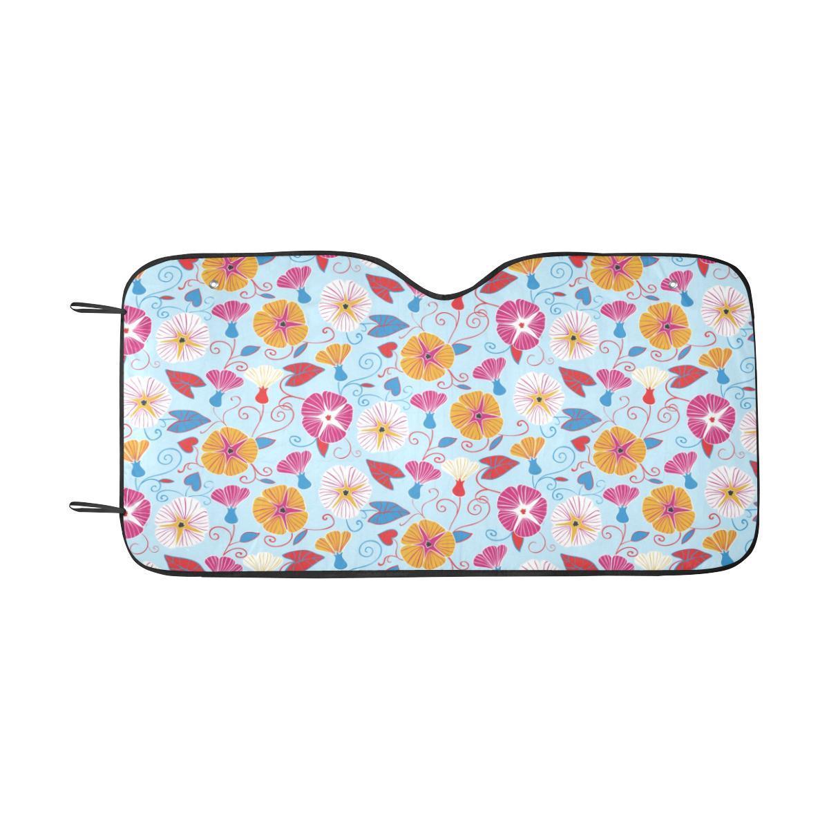 Morning Glory Pattern Print Design MG06 Car Sun Shade-JorJune