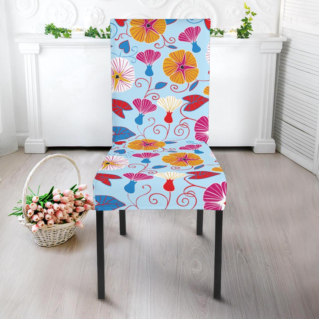 Morning Glory Pattern Print Design MG06 Dining Chair Slipcover-JORJUNE.COM