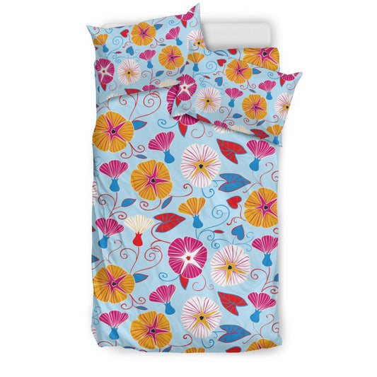 Morning Glory Pattern Print Design MG06 Duvet Cover Bedding Set-JORJUNE.COM