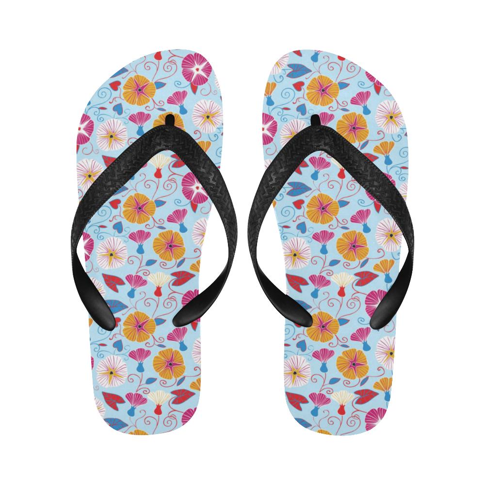 Morning Glory Pattern Print Design MG06 Flip Flops-JorJune