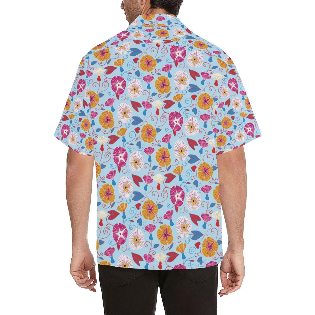 Morning Glory Pattern Print Design MG06 Men Hawaiian Shirt-JorJune