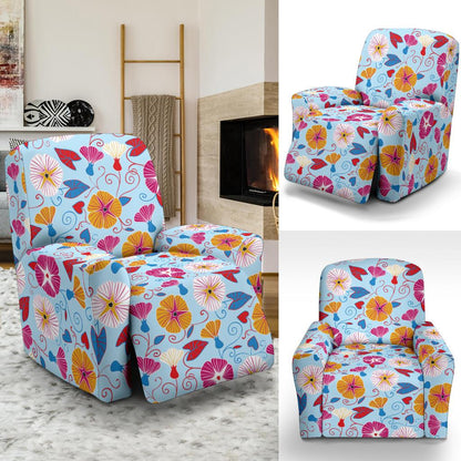 Morning Glory Pattern Print Design MG06 Recliner Slipcover-JORJUNE.COM