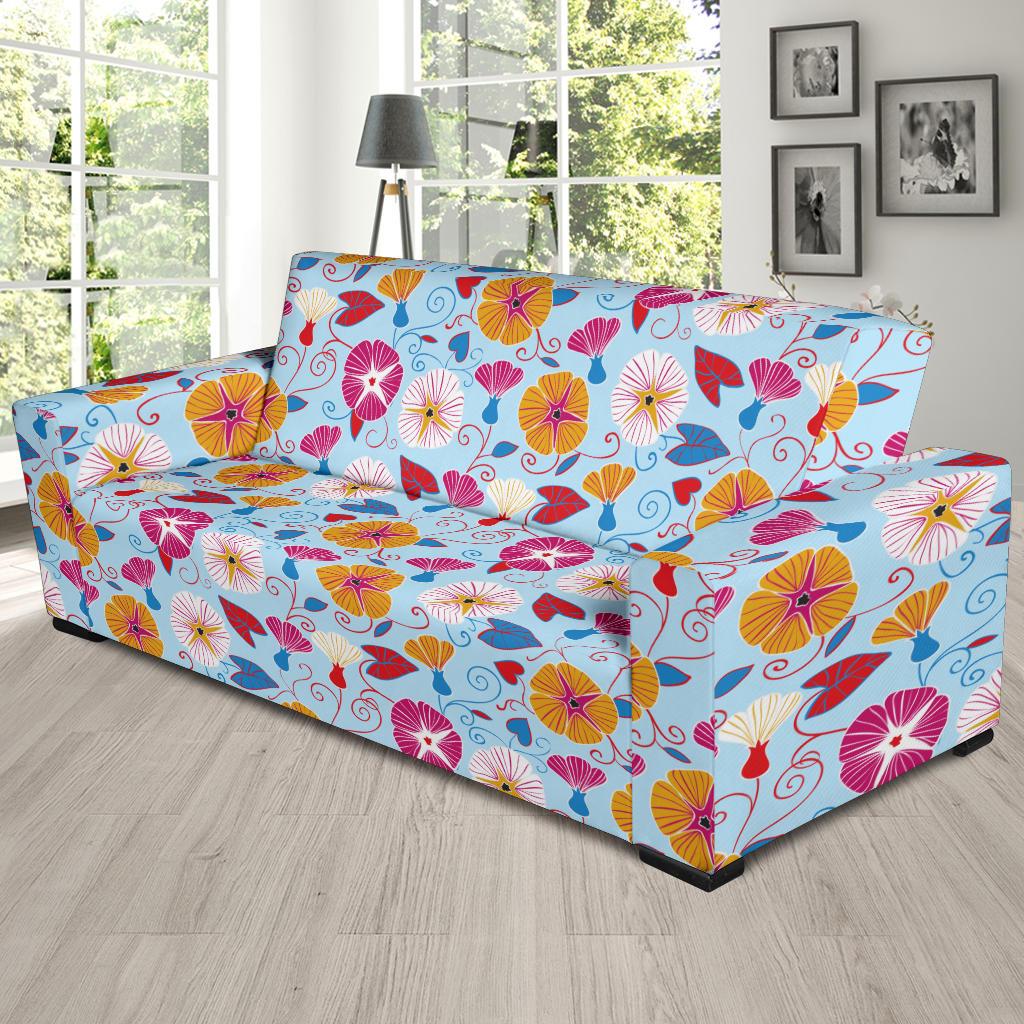 Morning Glory Pattern Print Design MG06 Sofa Slipcover-JORJUNE.COM
