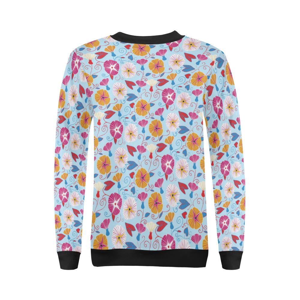 Morning Glory Pattern Print Design MG06 Women Long Sleeve Sweatshirt-JorJune