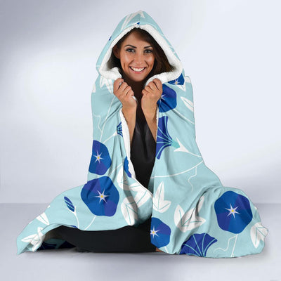 Morning Glory Pattern Print Design MG07 Hooded Blanket-JORJUNE.COM