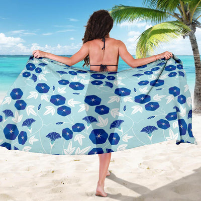 Morning Glory Pattern Print Design MG07 Sarong Pareo Wrap-JORJUNE.COM