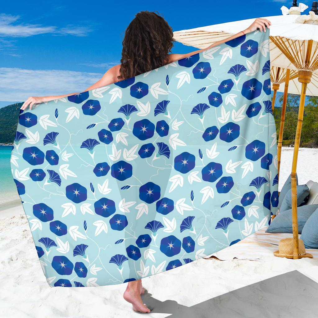 Morning Glory Pattern Print Design MG07 Sarong Pareo Wrap-JORJUNE.COM