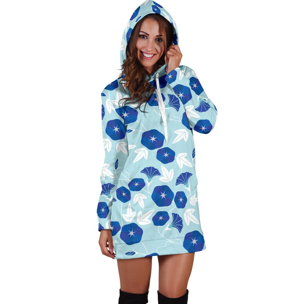 Morning Glory Pattern Print Design MG07 Women Hoodie Dress