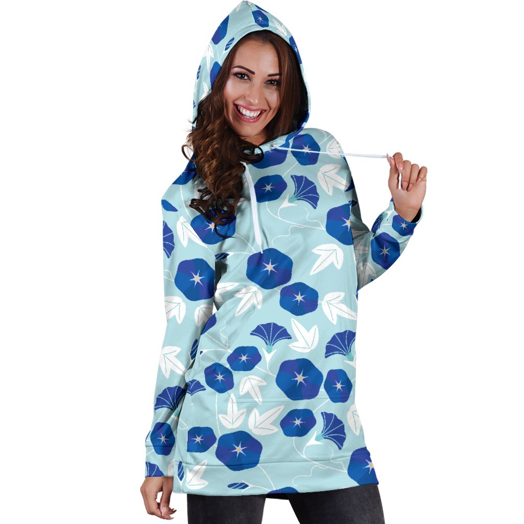 Morning Glory Pattern Print Design MG07 Women Hoodie Dress