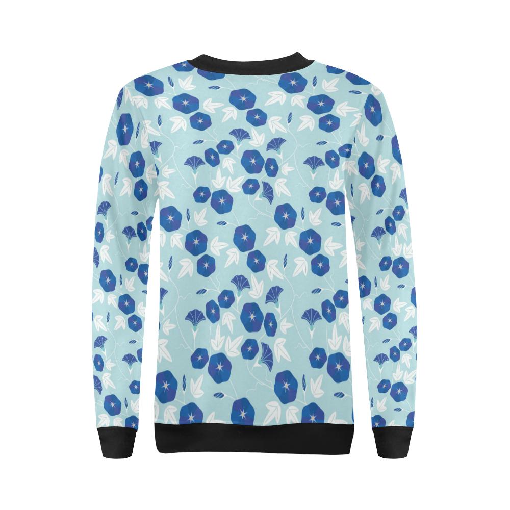 Morning Glory Pattern Print Design MG07 Women Long Sleeve Sweatshirt-JorJune