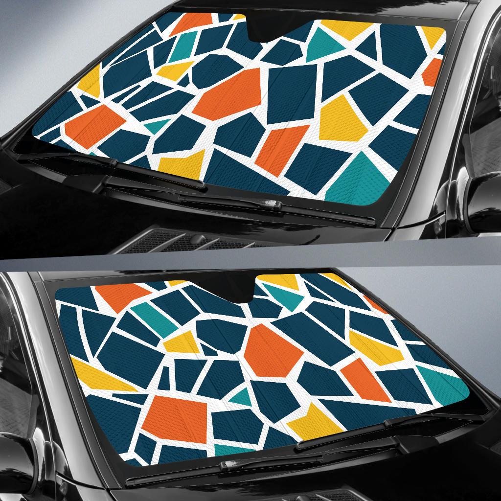 Mosaic Pattern Print Design 02 Car Sun Shades-JORJUNE.COM
