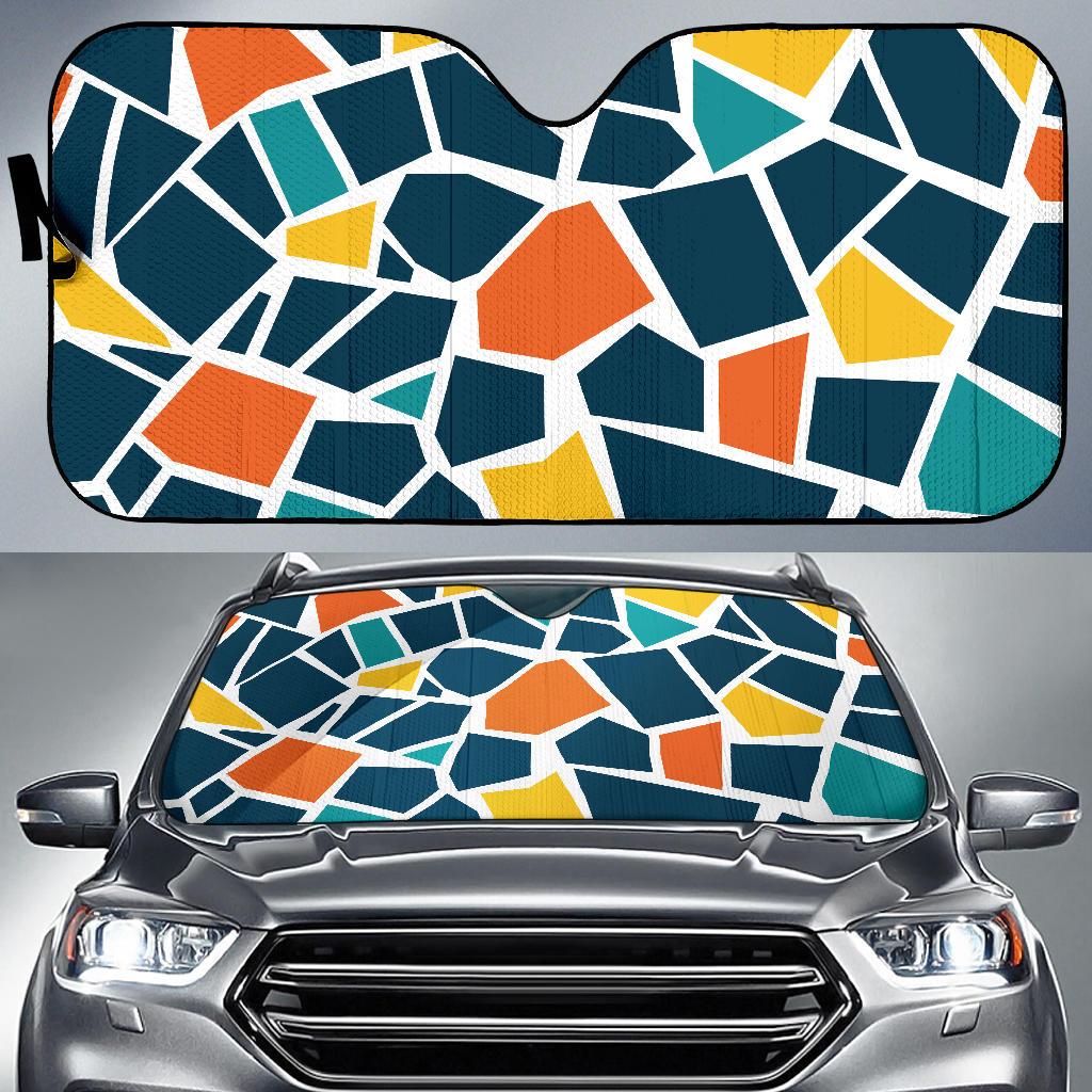Mosaic Pattern Print Design 02 Car Sun Shades-JORJUNE.COM
