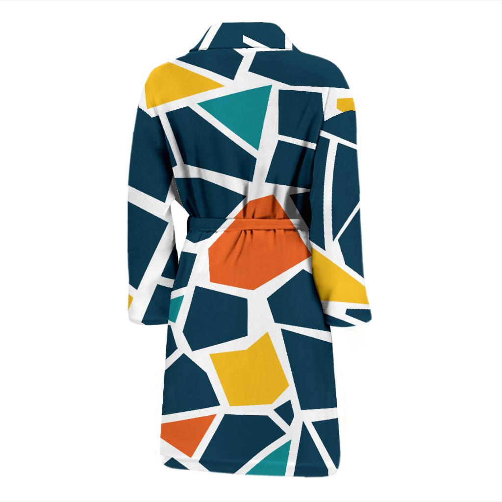 Mosaic Pattern Print Design 02 Men Bathrobe-JORJUNE.COM