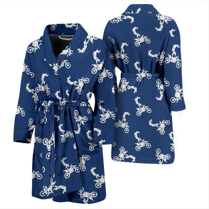 Motocross Pattern Print Design 01 Men Bathrobe-JORJUNE.COM