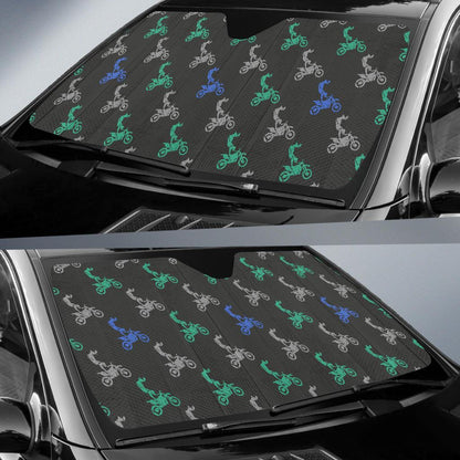 Motocross Pattern Print Design 02 Car Sun Shades-JORJUNE.COM