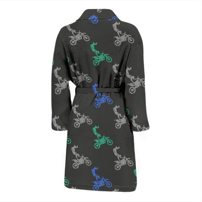 Motocross Pattern Print Design 02 Men Bathrobe-JORJUNE.COM
