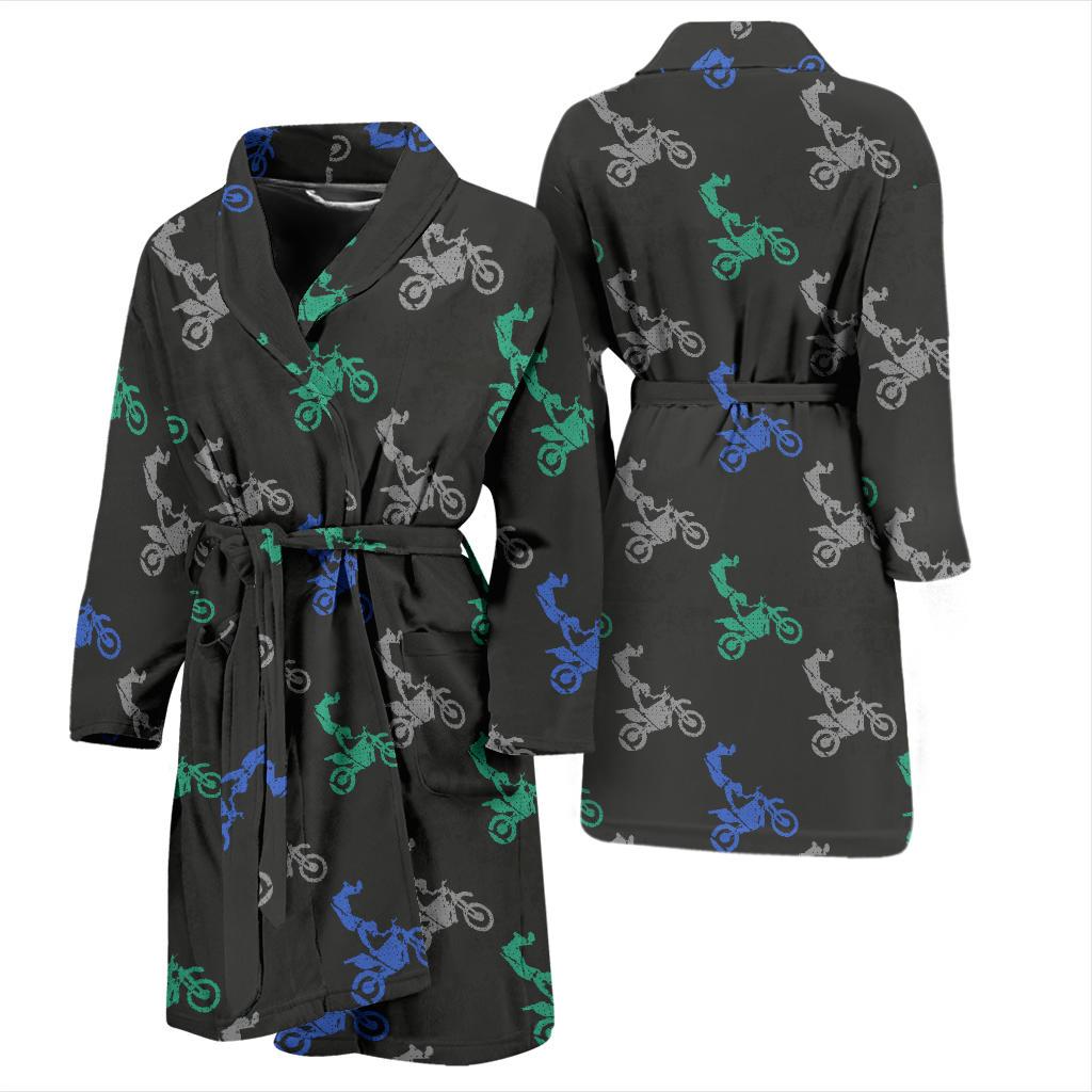 Motocross Pattern Print Design 02 Men Bathrobe-JORJUNE.COM