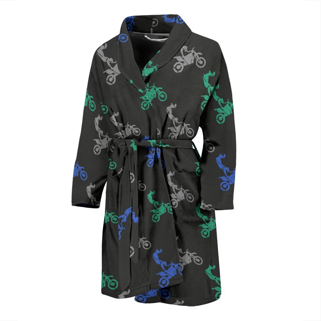 Motocross Pattern Print Design 02 Men Bathrobe-JORJUNE.COM