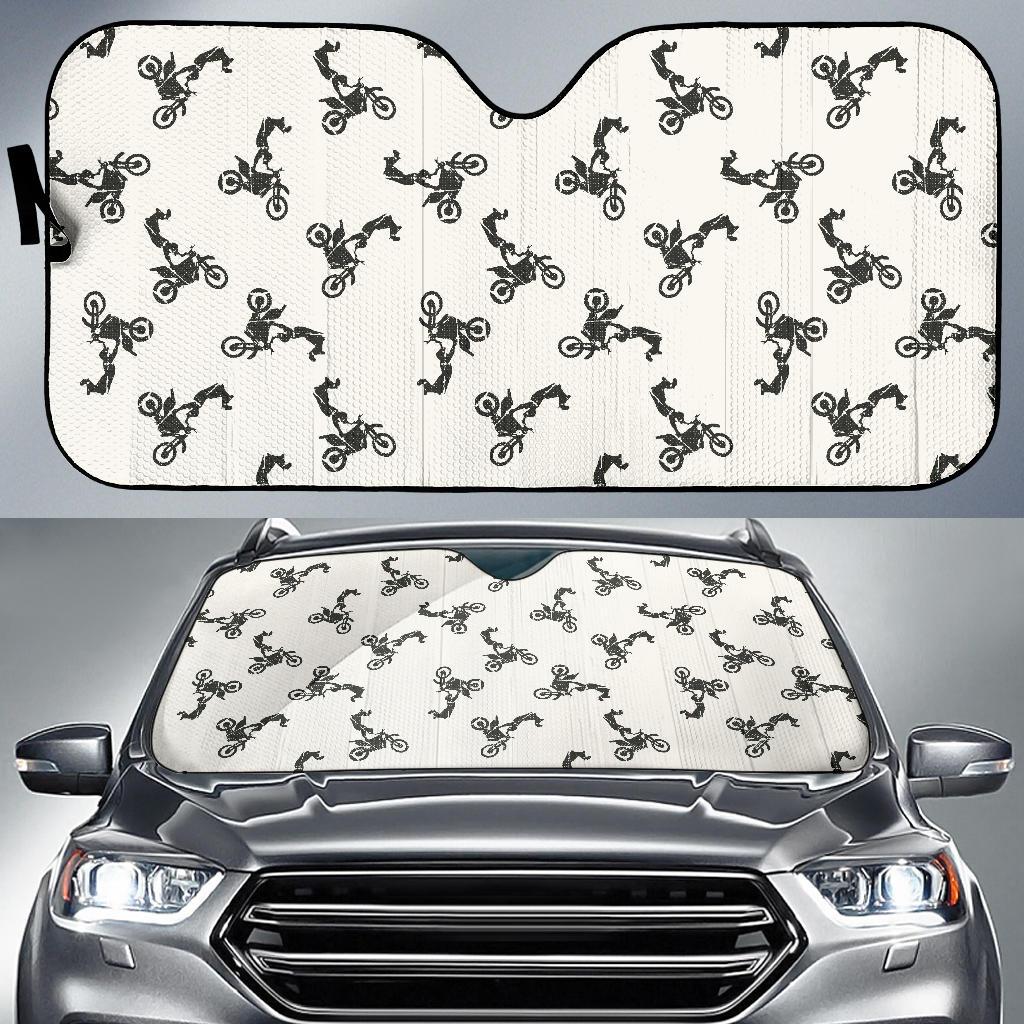 Motocross Pattern Print Design 03 Car Sun Shades-JORJUNE.COM