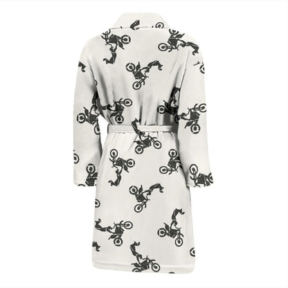 Motocross Pattern Print Design 03 Men Bathrobe-JORJUNE.COM