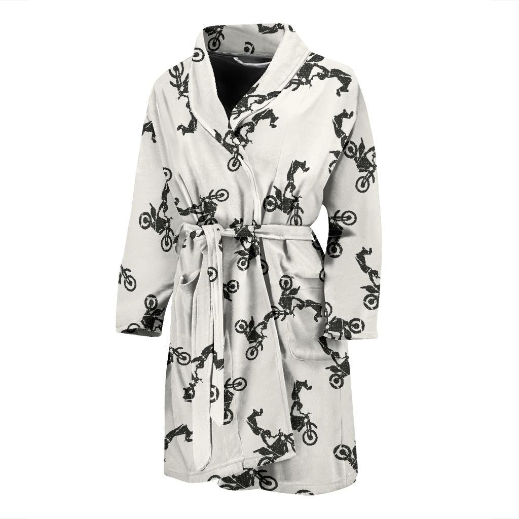 Motocross Pattern Print Design 03 Men Bathrobe-JORJUNE.COM