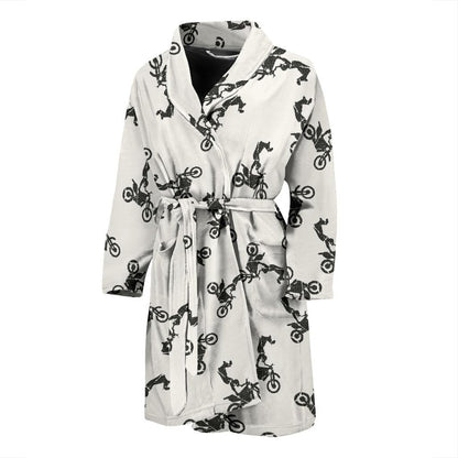 Motocross Pattern Print Design 03 Men Bathrobe-JORJUNE.COM