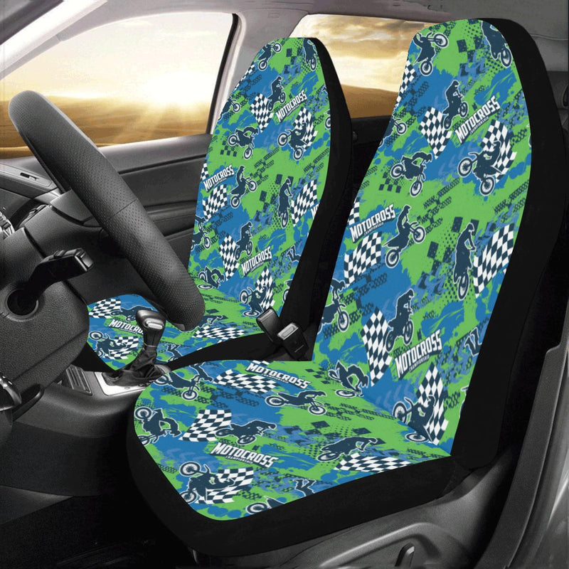 Motocross Pattern Print Design 04 Car Seat Covers (Set of 2)-JORJUNE.COM