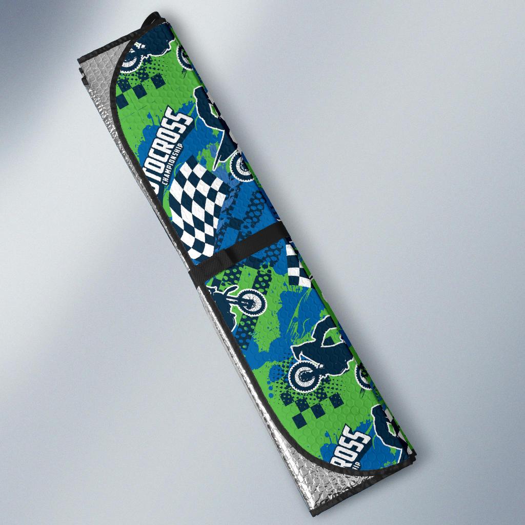 Motocross Pattern Print Design 04 Car Sun Shades-JORJUNE.COM