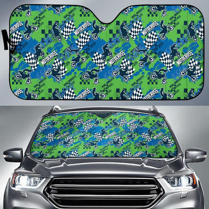 Motocross Pattern Print Design 04 Car Sun Shades-JORJUNE.COM