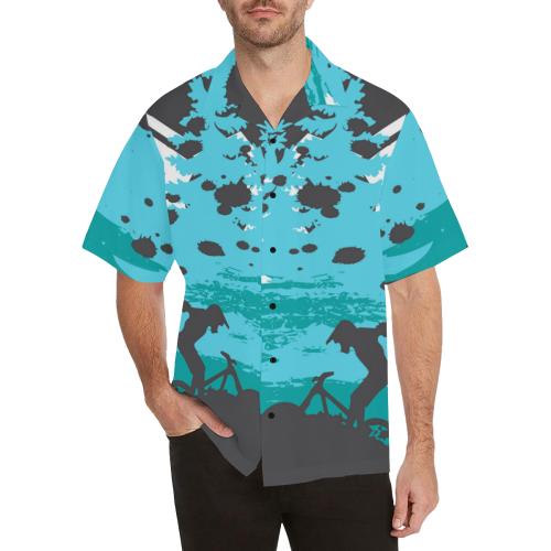 Mountain Bike Design Men Hawaiian Shirt